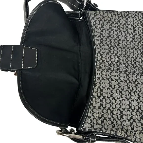 Coach Vintage 2003 North South Black Grey CC Monogram Leather Trim Soho Bag - Picture 5 of 10